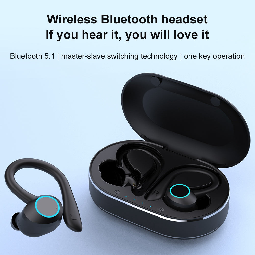 Q23 Ear Hook Headsets Waterproof TWS Wireless Bluetooth Earbuds Sports Touch Controlled Earphones with Charging Cable Q23 Ear Hook Headsets Waterproof TWS Wireless Bluetooth Earbuds Sports Touch Controlled Earphones with Charging Cable